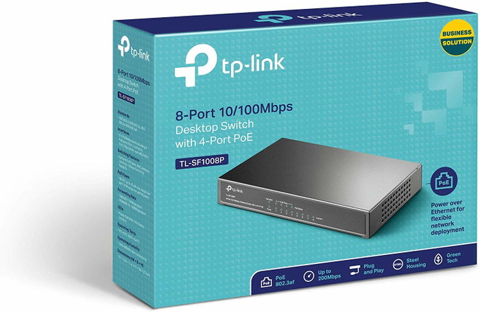 TP-Link TL-SF1008P Switch de 8 Puertos 10/100 Mbps con 4 Puertos PoE Negro TP-Link TL-SF1008P Switch de 8 Puertos 10/100 Mbps con 4 Puertos PoE Negro